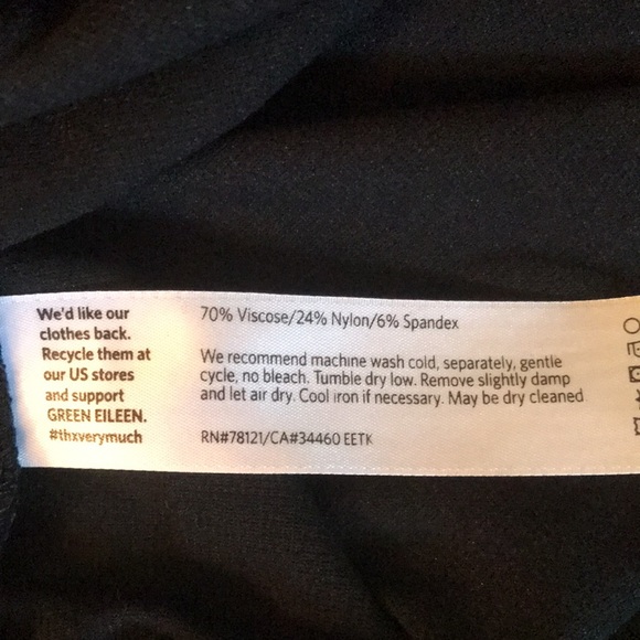 Eileen Fisher Black Straight Slim Leg Pull On Pants size M - Picture 6 of 7